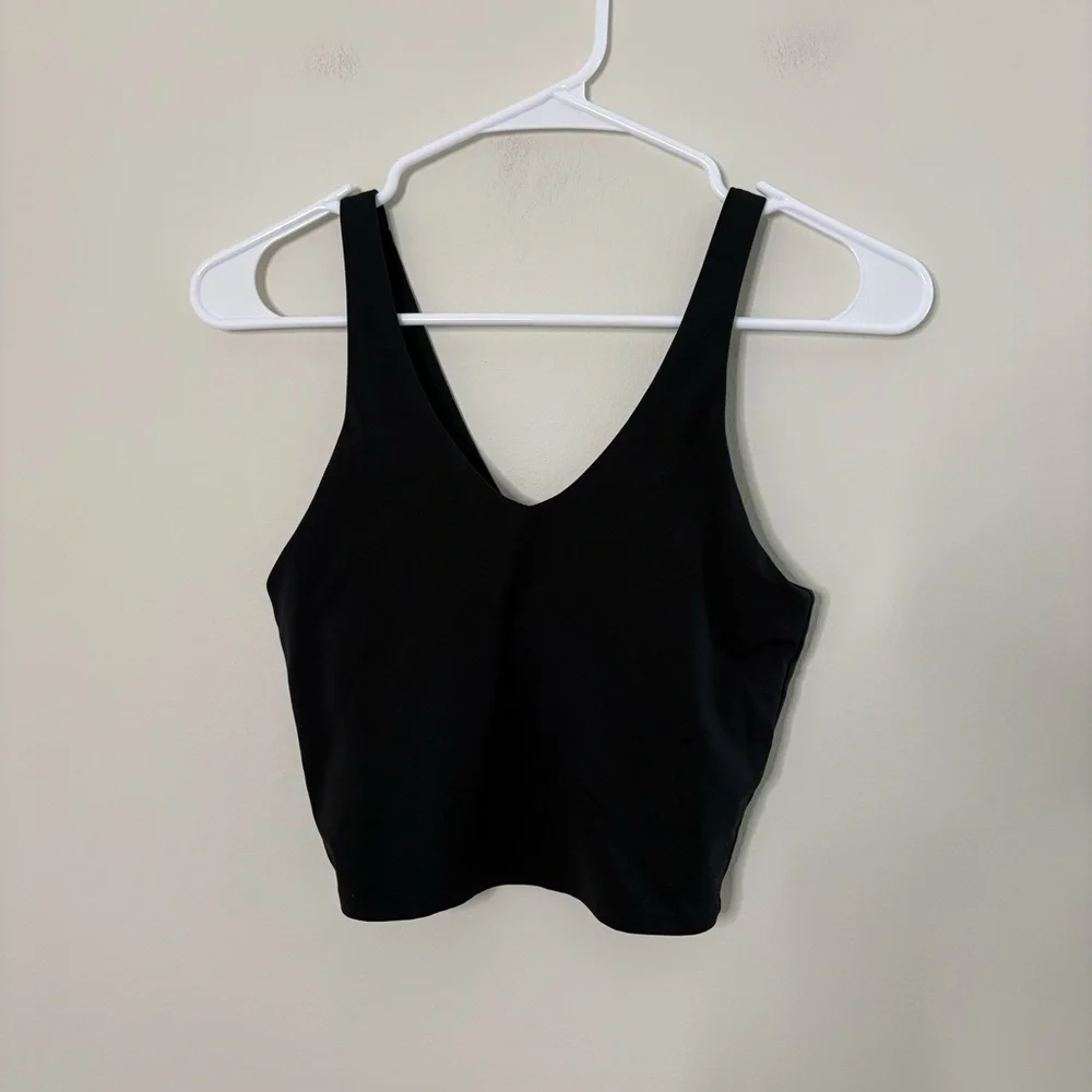 All In Motion Women’s XS Black Crop Tank Top Non Padded sporty gym yoga